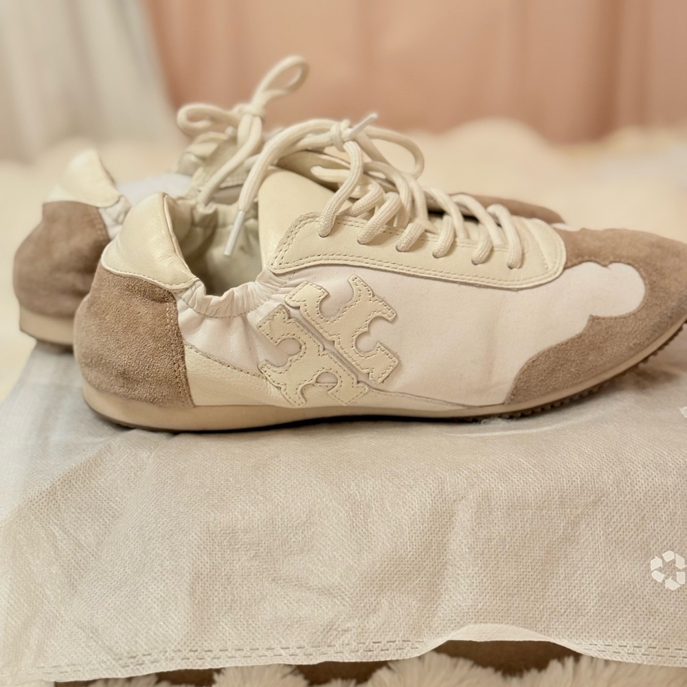 Tory Burch Beige and Brown Women's Sneakers - Picture 1 of 4